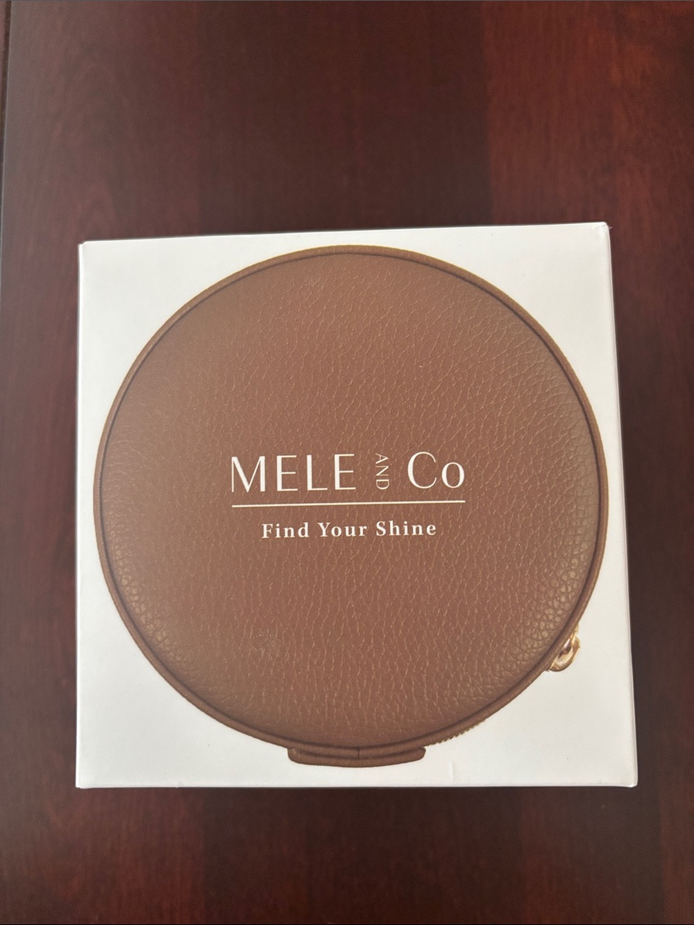 MELE and Co Brown Travel Jewelry Case - Round Compact Organizer